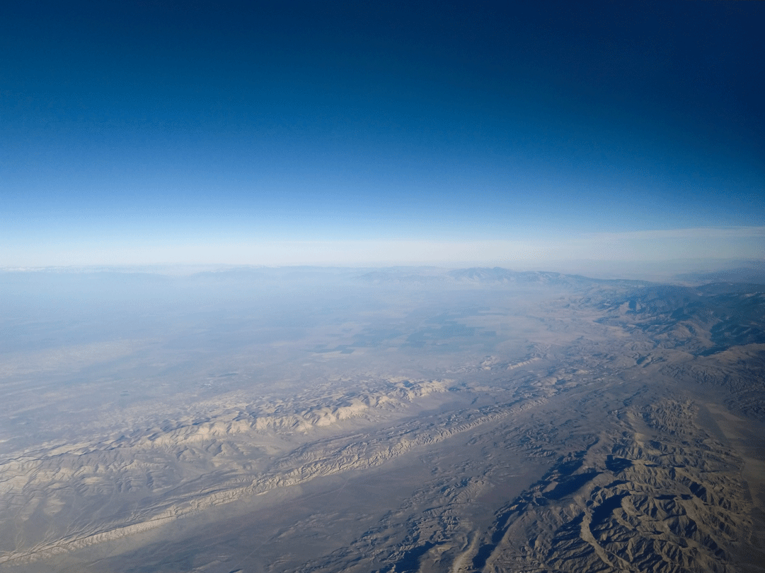 Plane window view